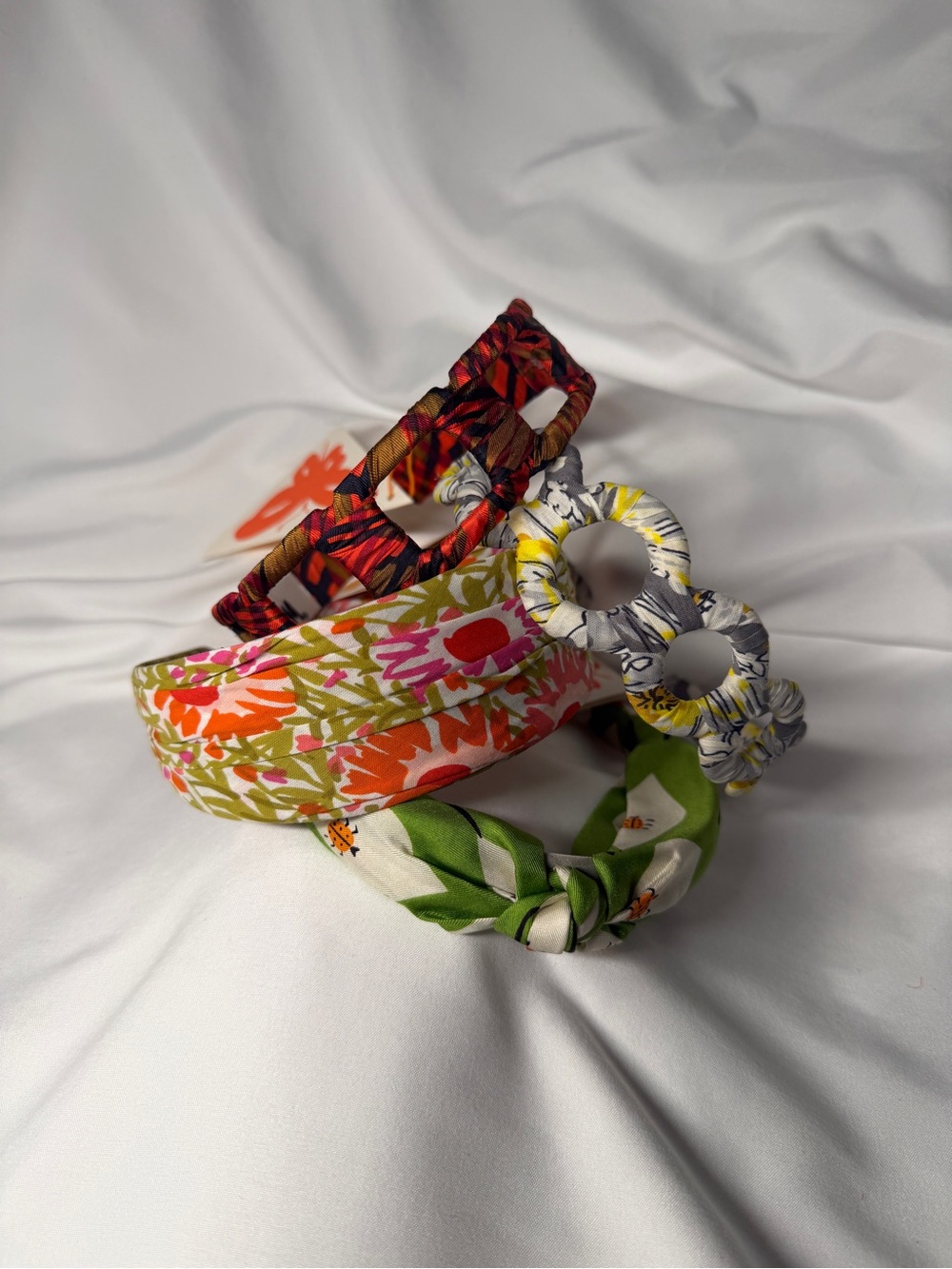 vera neumann headbands lot of 4 colorful floral prints
